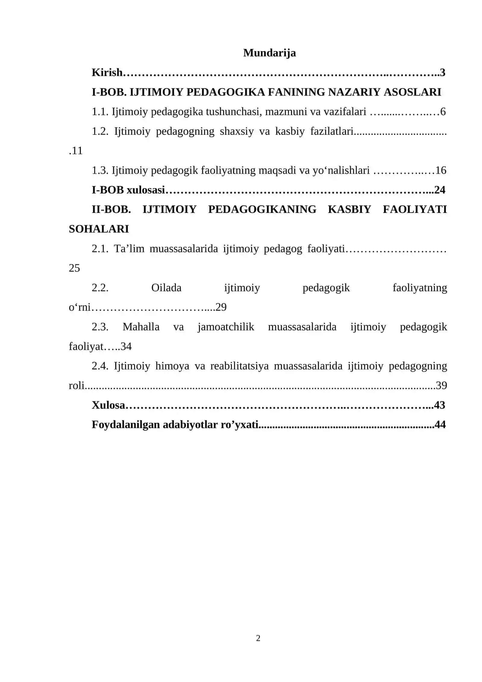 Ijtimoiy pedagogikaning kasbiy faoliyat sohalari 2