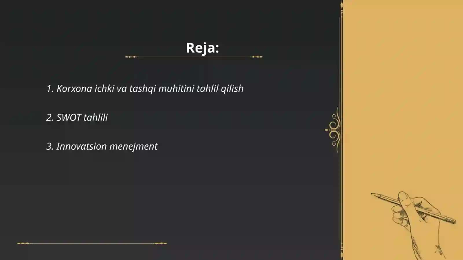 Korxonalarda tadqiqot olib borish va strategik rejalashtirish 2