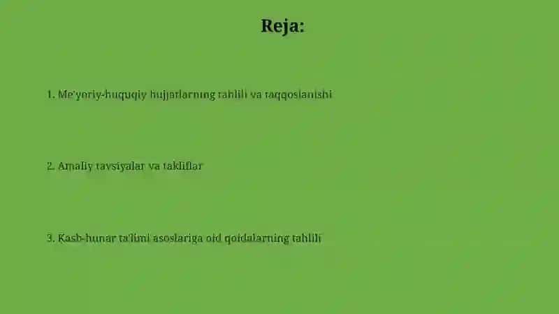Kasb hunarga yo'naltirish asoslari to'g'risidagi ta'limolar tahlili 2