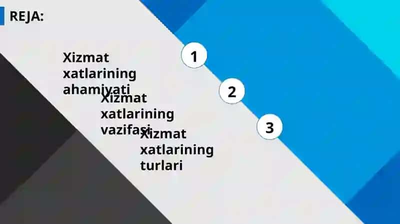 XIZMAT XATLARINING VAZIFASI VA AHAMIYATI 2