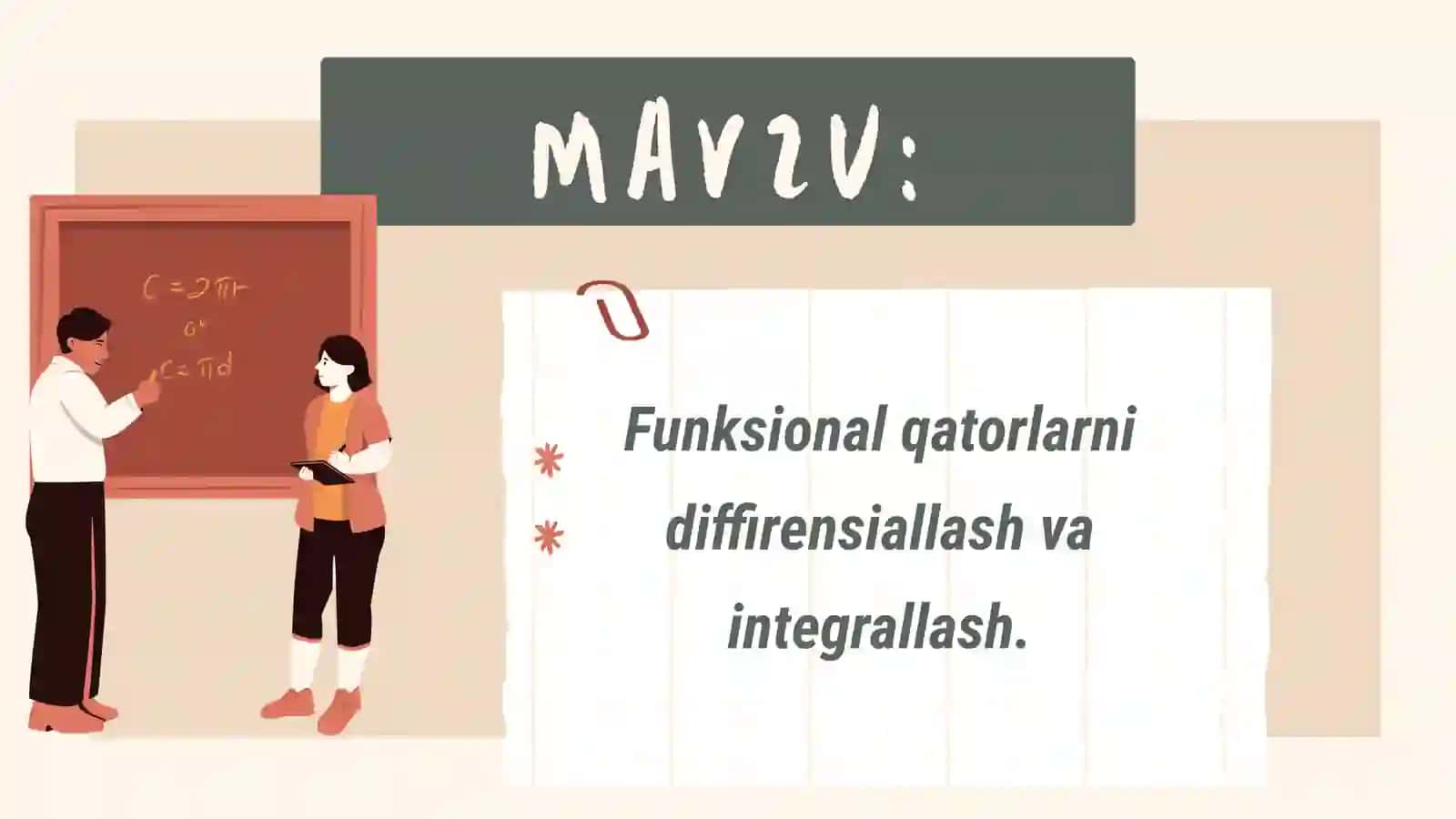 Funksional qatorlarni diffirensiallash va integrallash 2