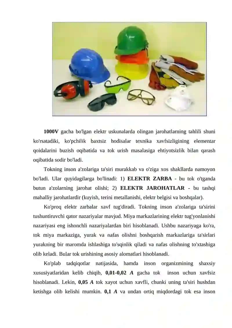 Avtomatik boshqaruv nazariyasi fanidan tehnika xavfsizligi qoidasi 2
