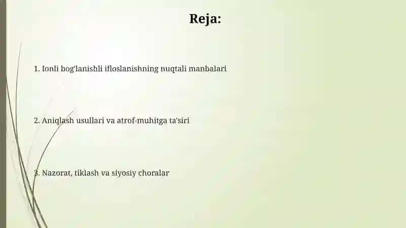 Ionli bog'lanish va ifloslanish 2