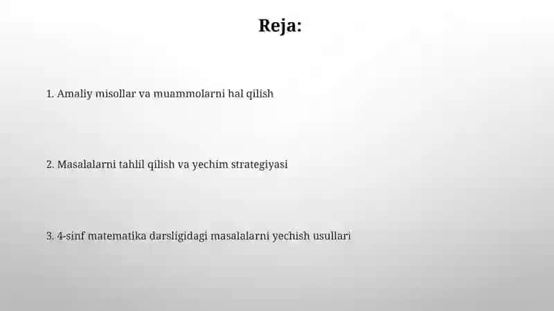 4-sinf matematika darsligida masalalar yechish 2
