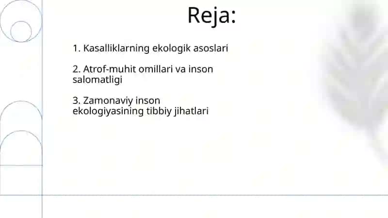 Zamonaviy inson ekologiyasining tibbiyotga oid tomonlari 2