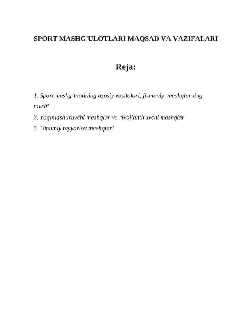 SPORT MASHG'ULOTLARI MAQSAD VA VAZIFALARI 2