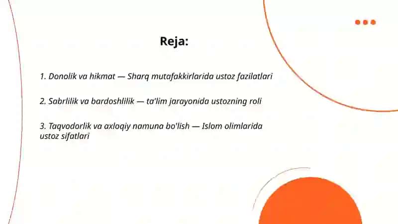Sharq mutafakkirlari - ustoz tarbiyachining shaxsiy fazilatlari 2