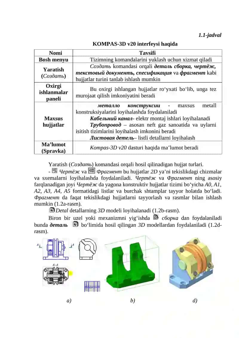 KOMPAS-3D DASTURI INTERFEYSI BILAN TANISHISH 2