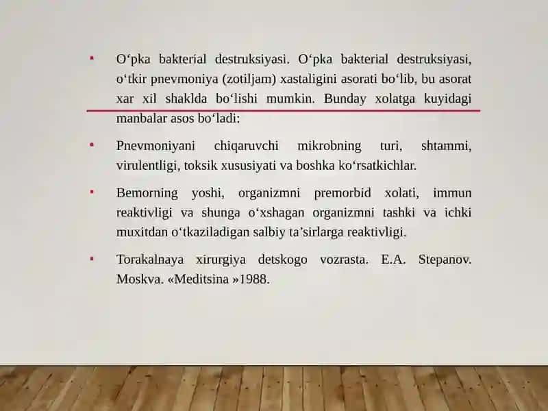 BOLALARDA O’PKA BAKTERIAL DESTRUKTSIYASI 2