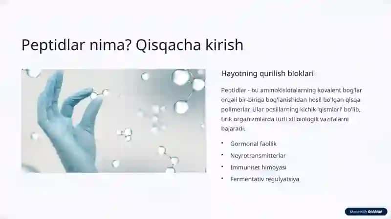 Peptidlar kimyoviy sintezi: Asosiy tamoyillar va qo'llanish 2