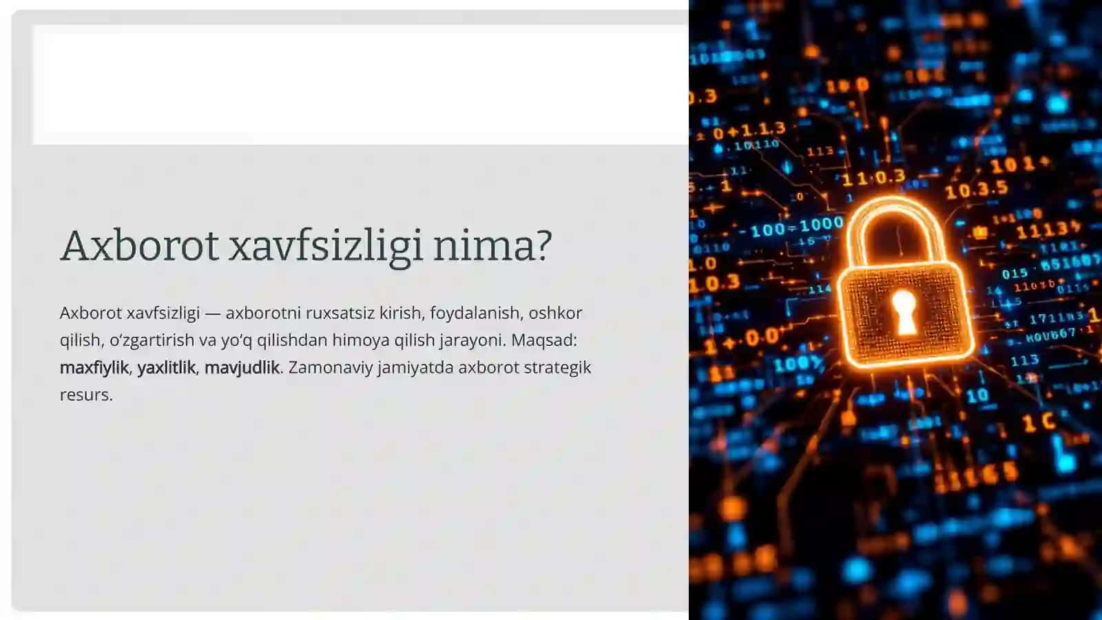 Axborot xavfsizligi asosiy tushunchalari 2