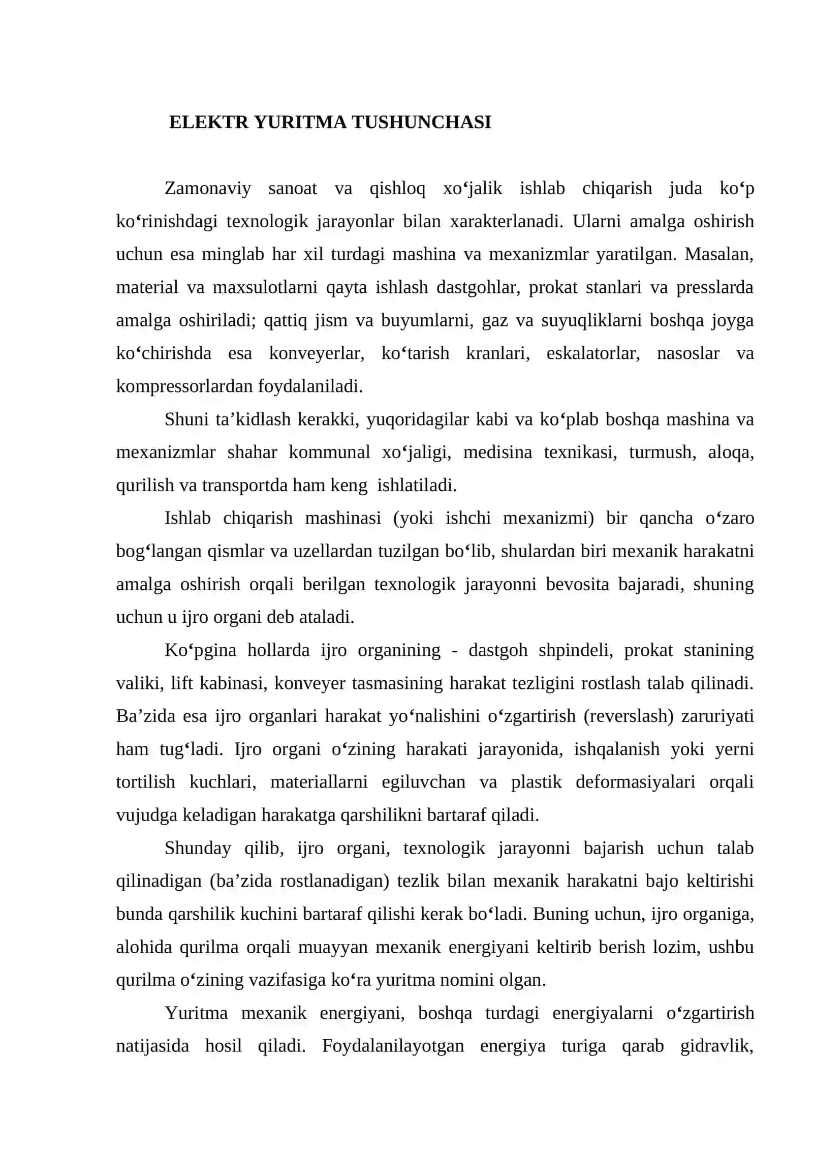 Konveyer tizimlarda elektr yuritmalar 2