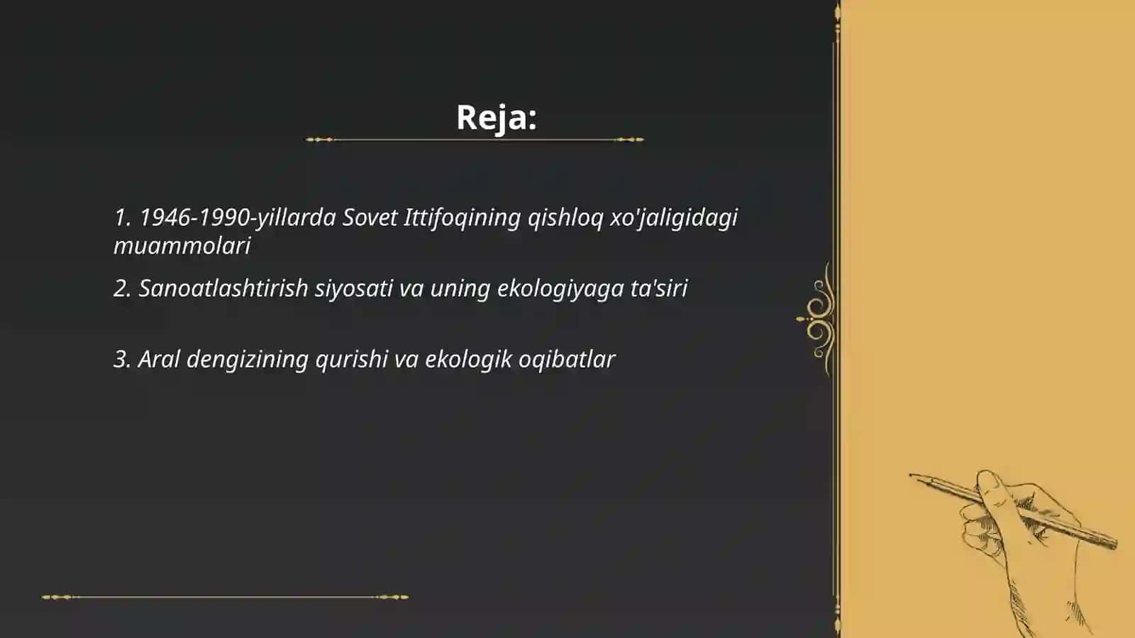 1946-1990-yillarda sovet tuzumining buxroni. Oʻzbekistonda ekologik qabohat 2