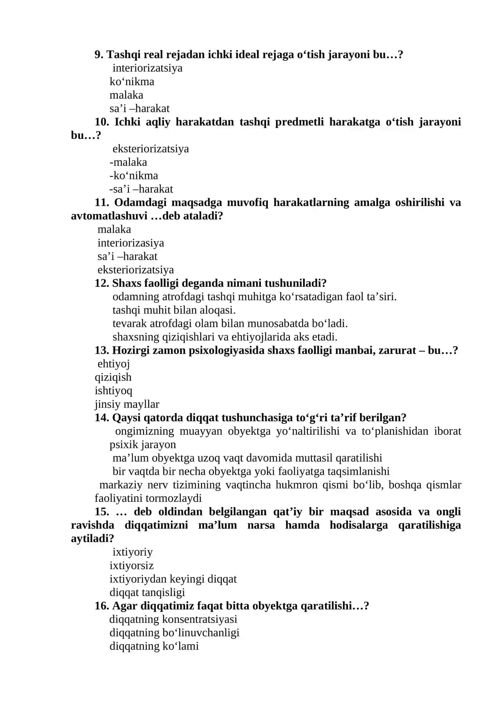 Umumiy psixologiya 150 test 2