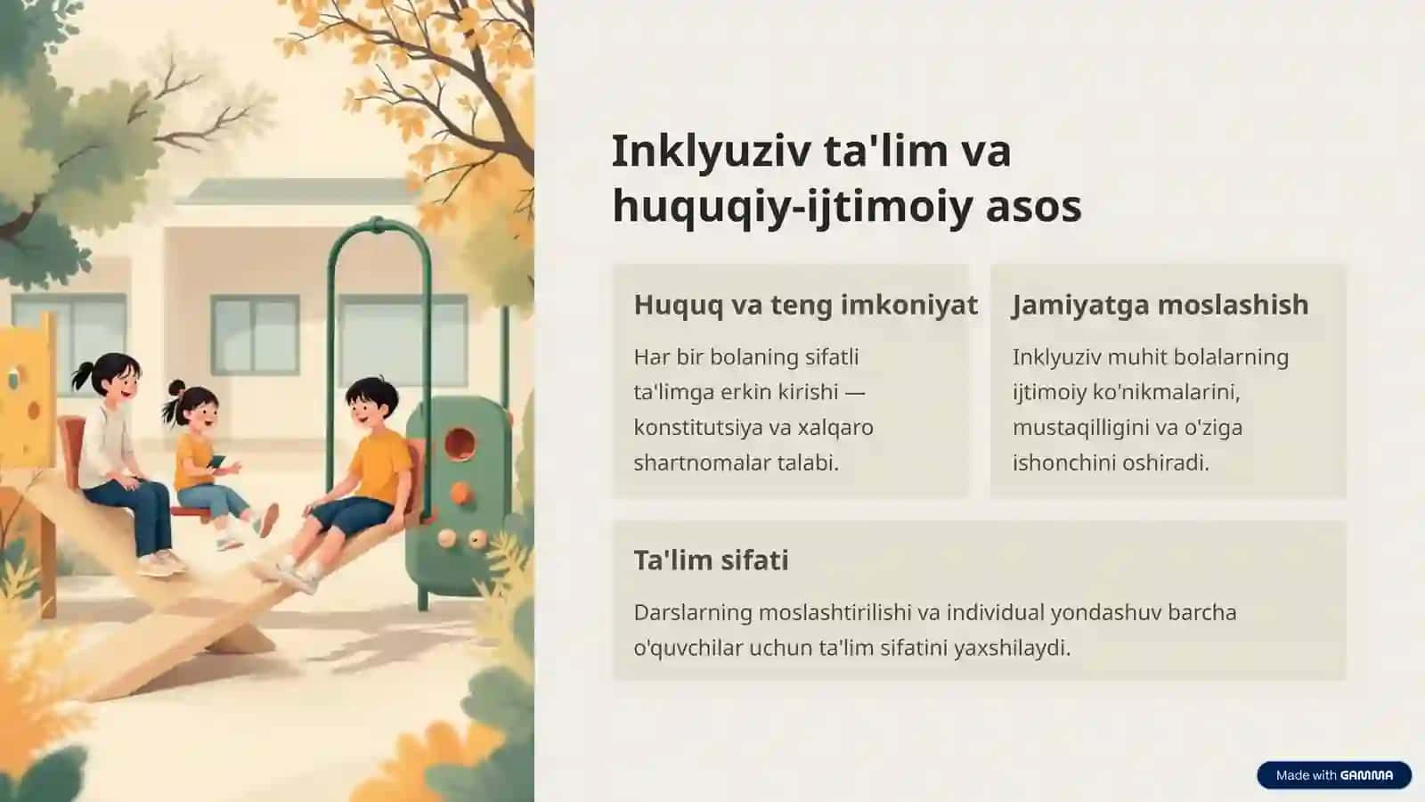 Inklyuziv ta'limda tibbiy‑pedagogik‑psixologik komissiyaning o'rni 2