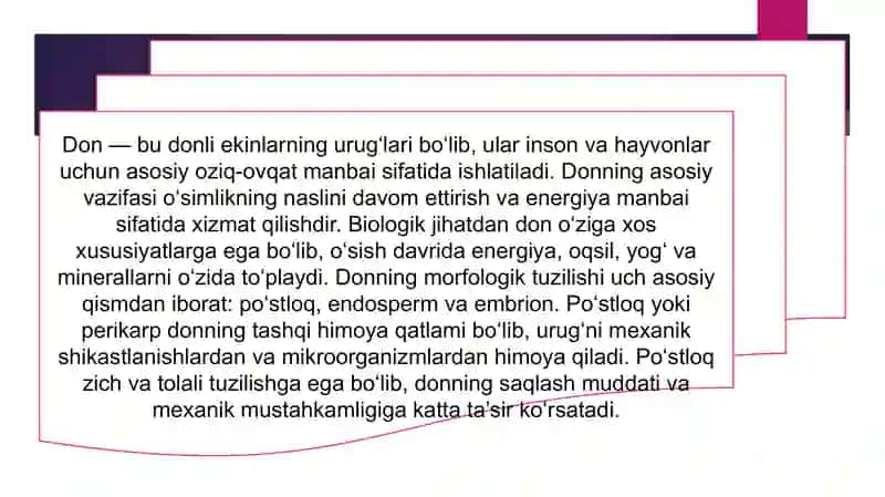 Donlar tuzilishi va ishlab chiqarishdagi ahamyati 2