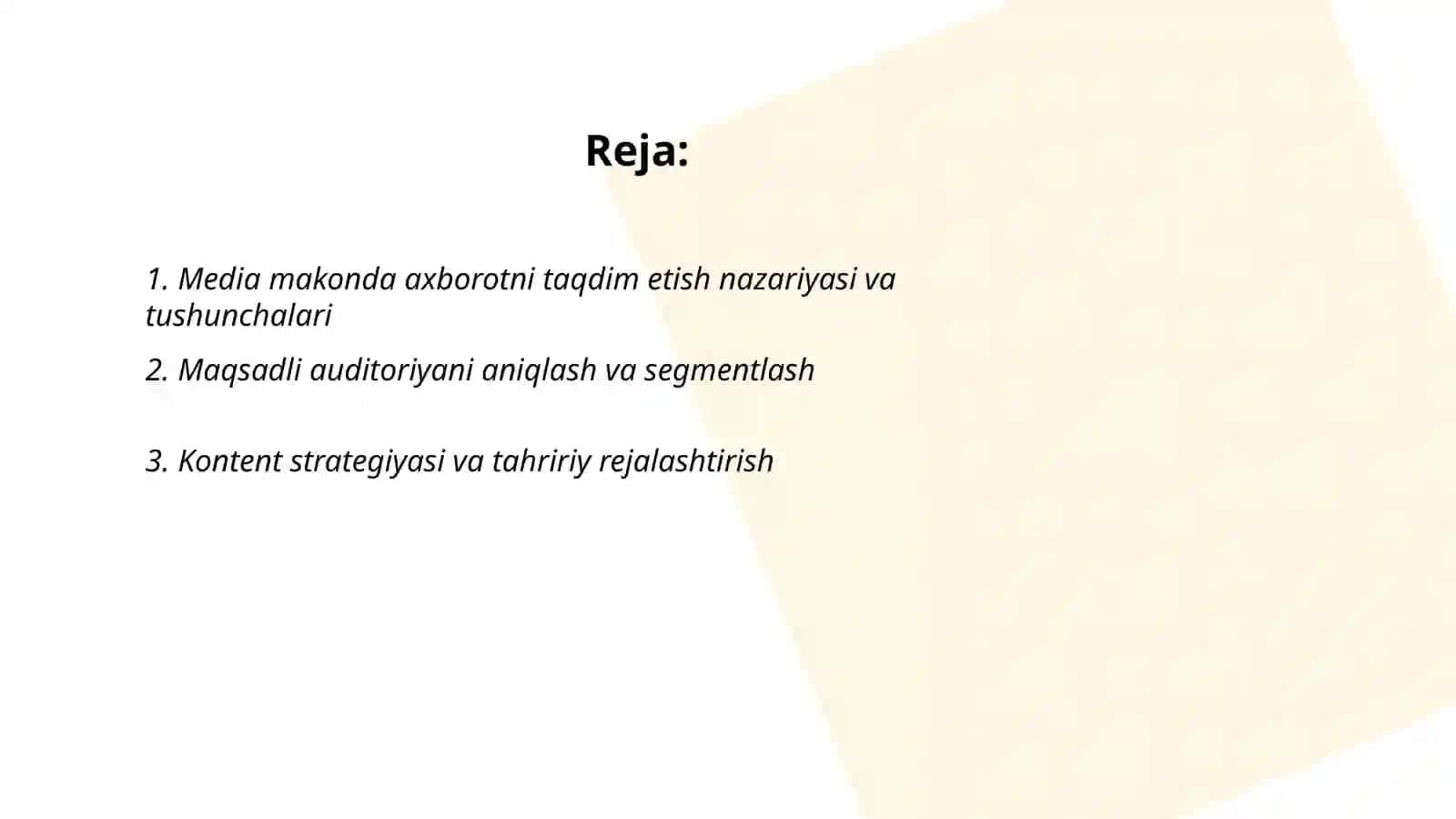 Media makonda axborotni taqdim etish 2