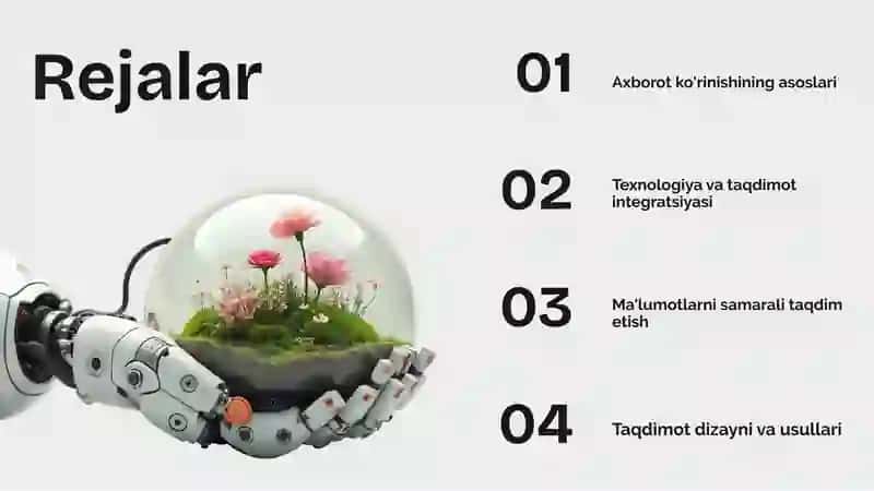 Axborotlarni taqdimot ko'rinishida shakllantirish texnologiyasi 2