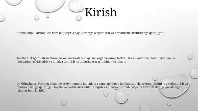 Yo’L Harakati Qoidalariga O’Zgartirish Va Ko’Shimchalar Kiritish To’Grisidagi Vazirlar Mahkamasining Karori 2