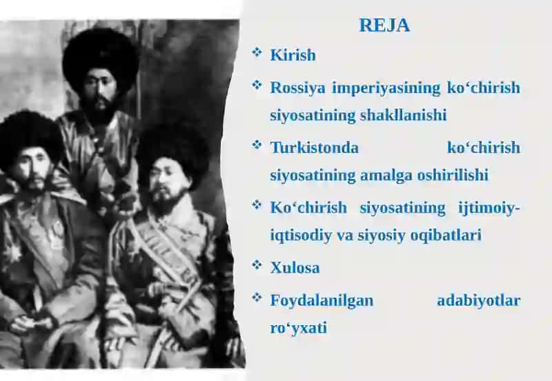 Rossiyaimperiyasining Turkistonga ochirish siyosati 2