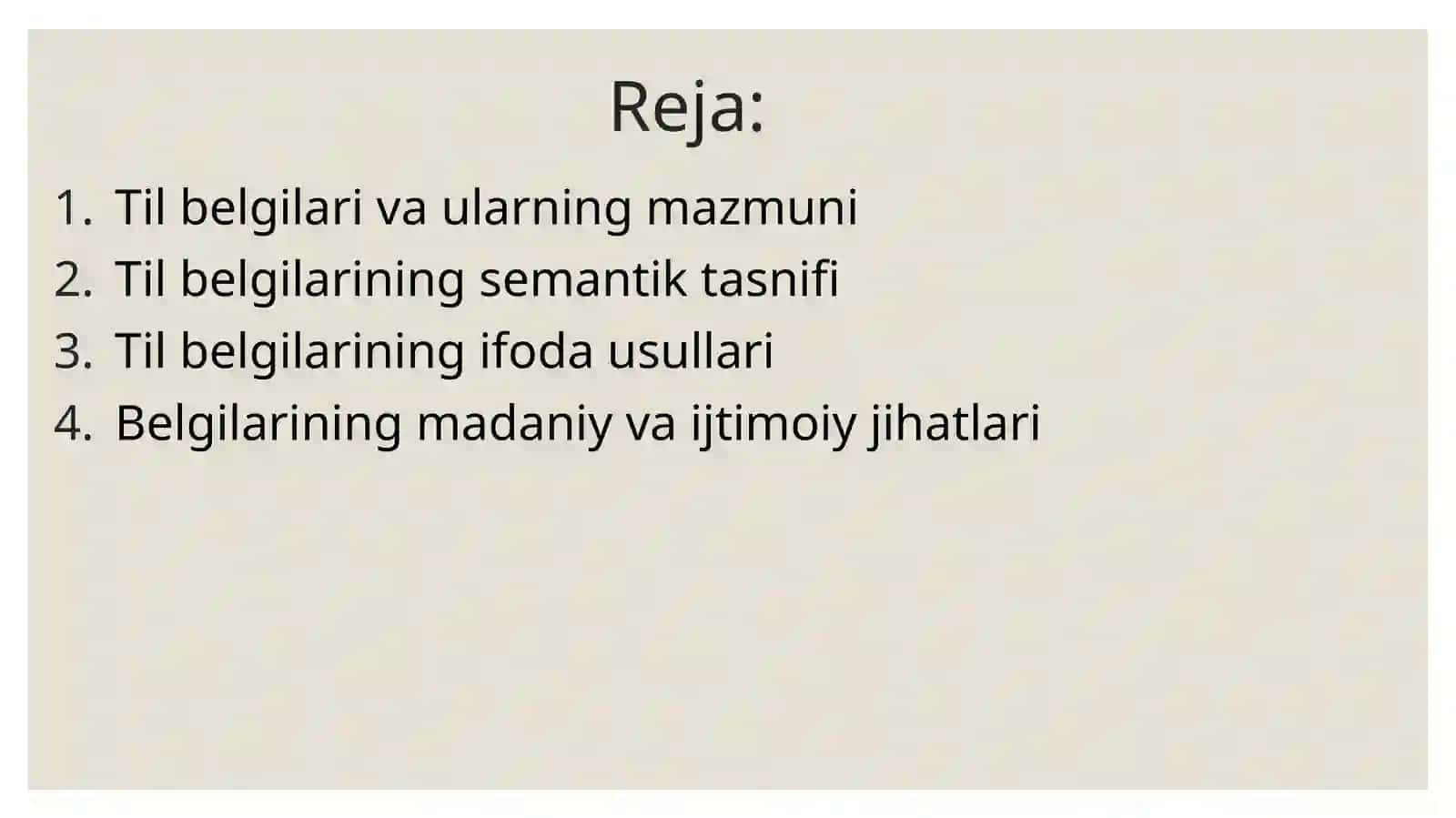 Til belgilarining ma’no va mazmuniga ko’ra farqlanishi 2