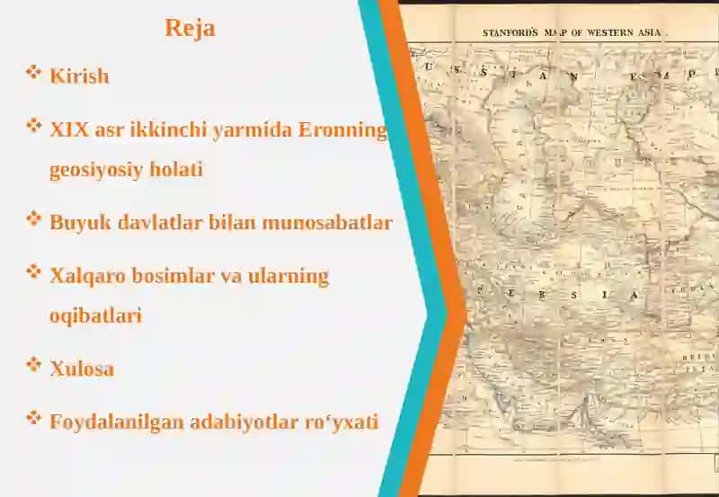 Eronning XIX asrning ikkinchi yarmidagi xalqaro ahvoli 2