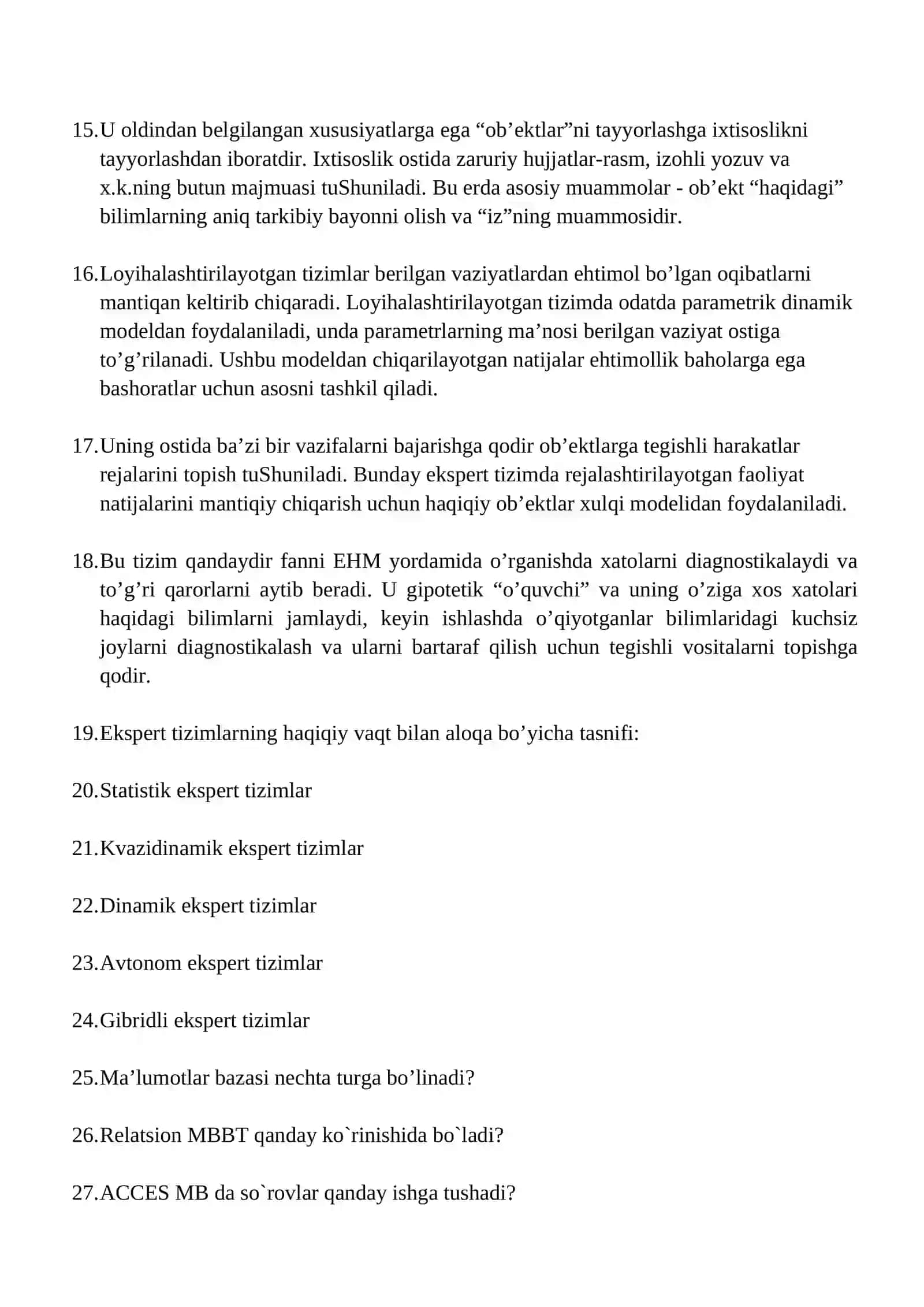Sun’iy intellekt bo‘yicha olib boriladigan ishlar 2