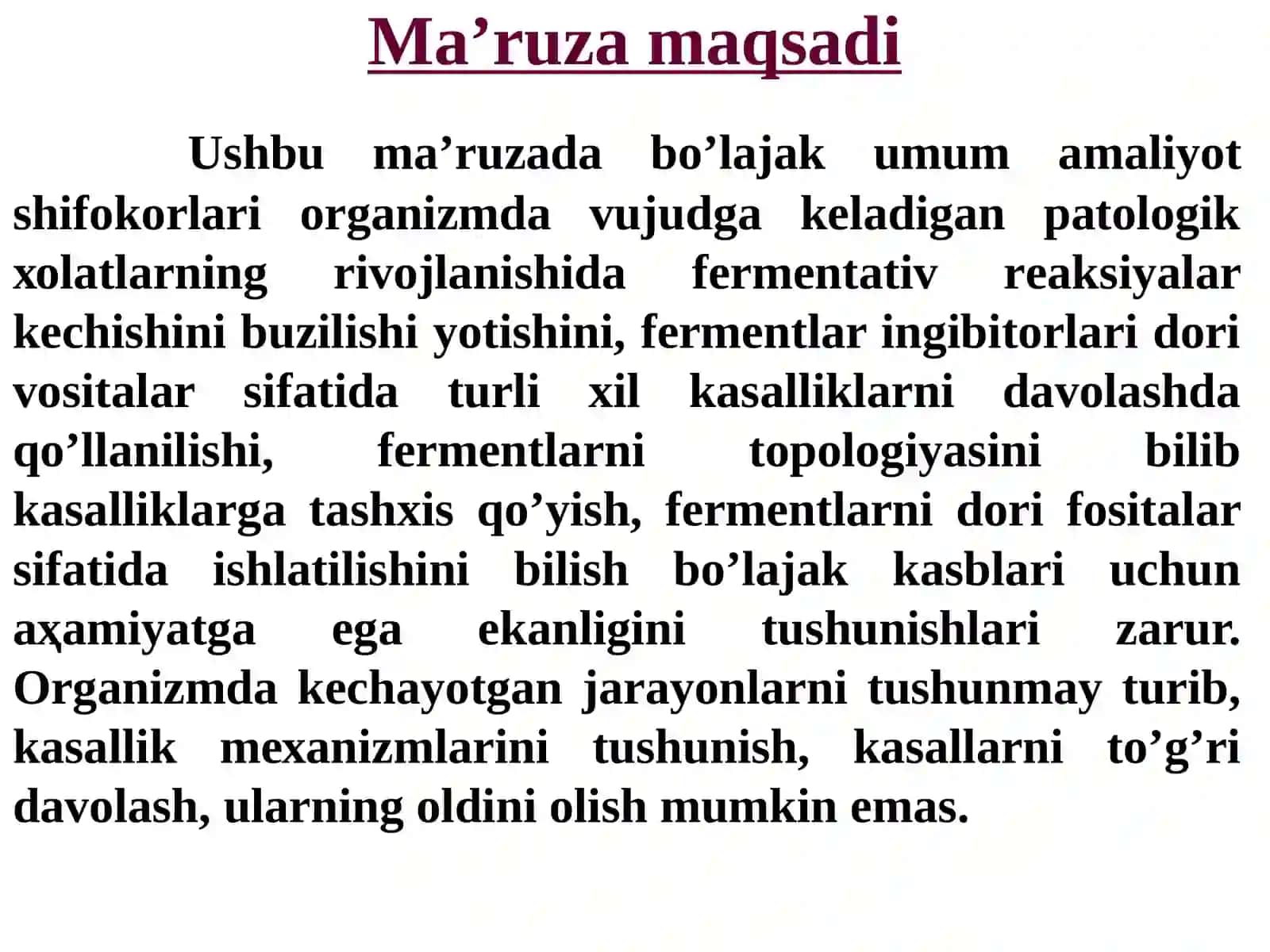 Fermentlar faolligini oshqozon kislotaliligini gipo- va﻿ giperatsid xolatlarda o‘zgarishi va tiklash choralari 2
