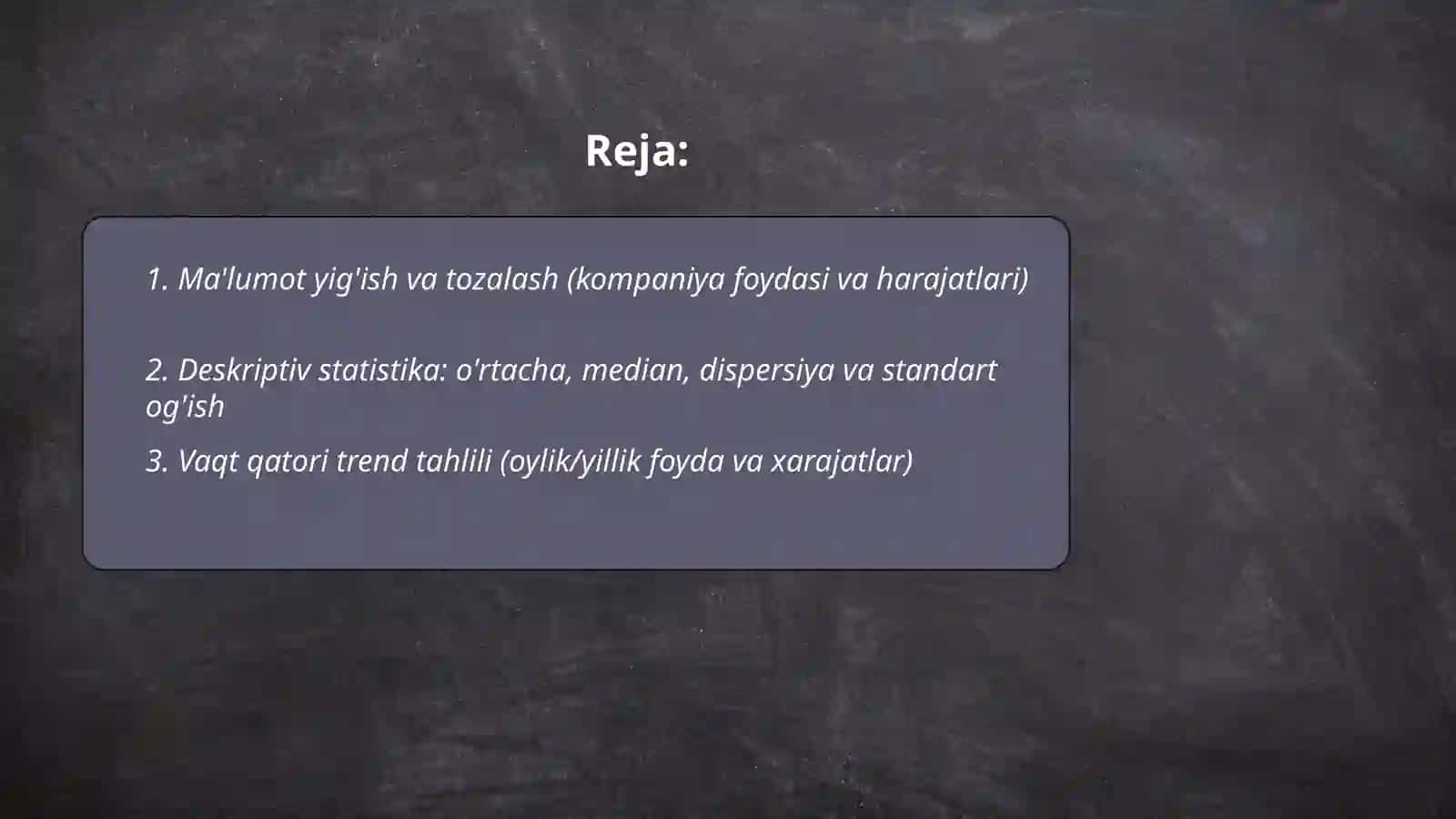 Ma'lumot yig'ish va tozalash 2