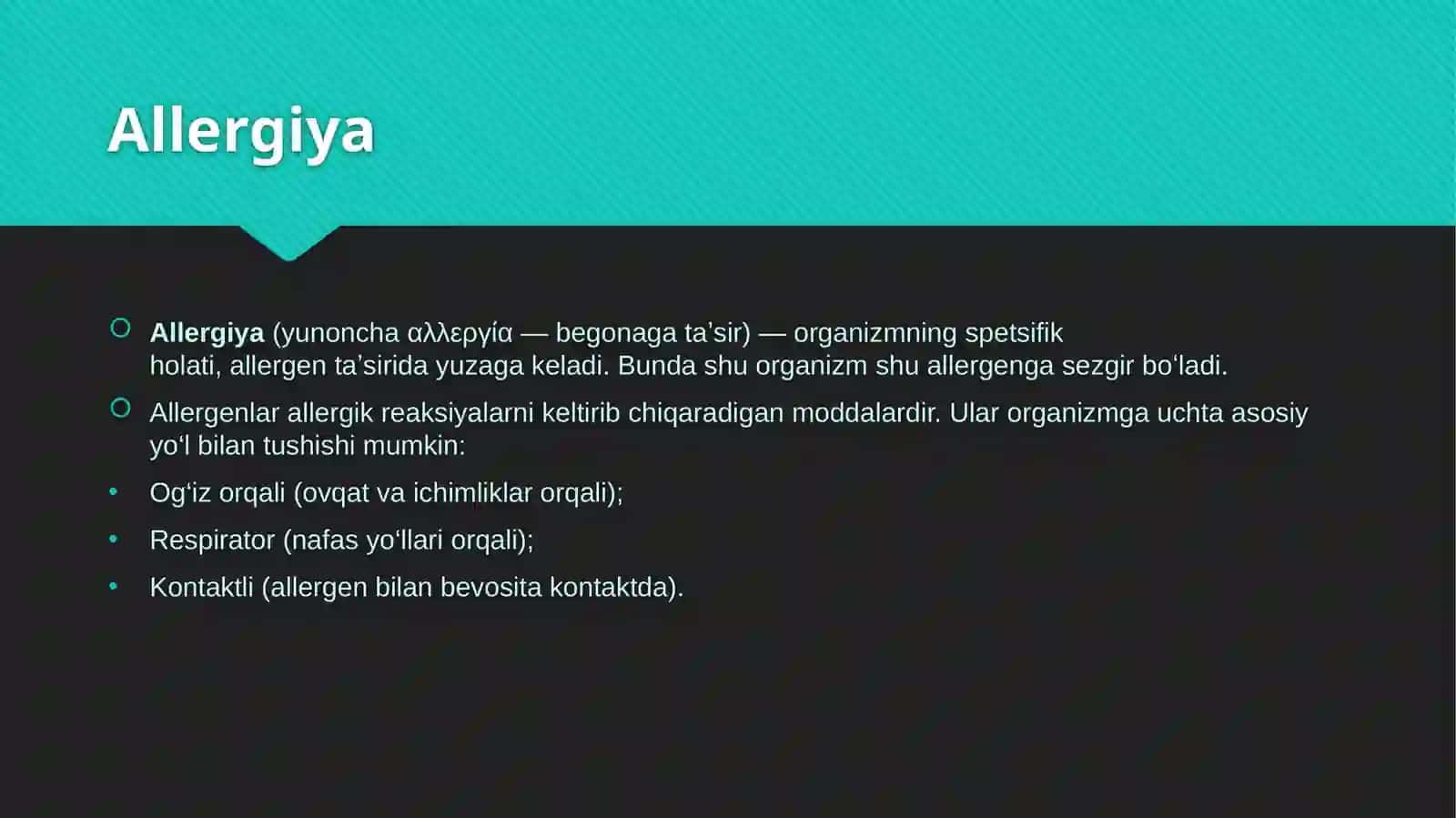 Allergiyaga qarshi vositalar 2