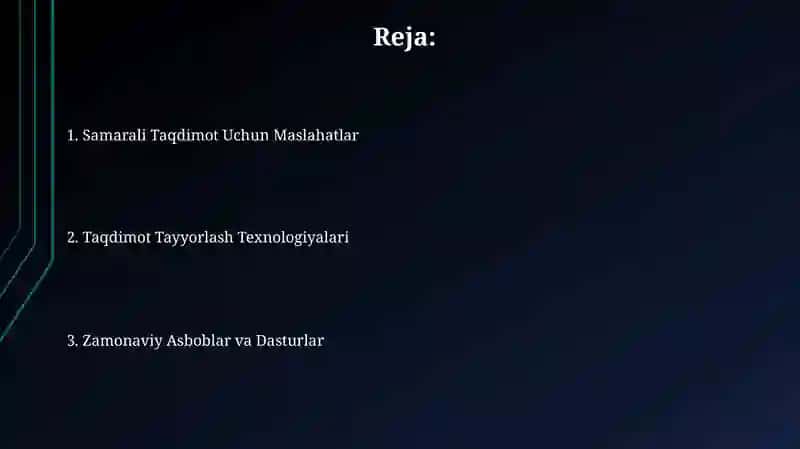 Taqdimot tayyorlash texnologiyalari 2