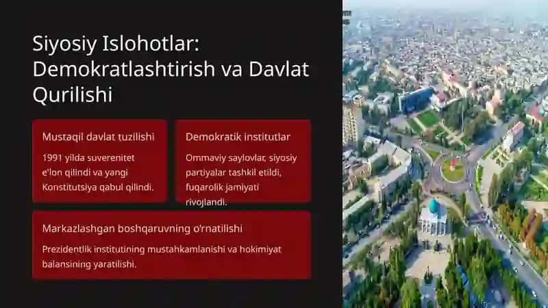 Oʻzbekiston Mustaqillikdan Keyingi Siyosiy va Ijtimoiy Islohotlar 2
