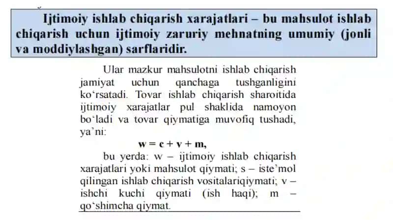 IJtimoiy ishlab chiqarish xarajatlari 2