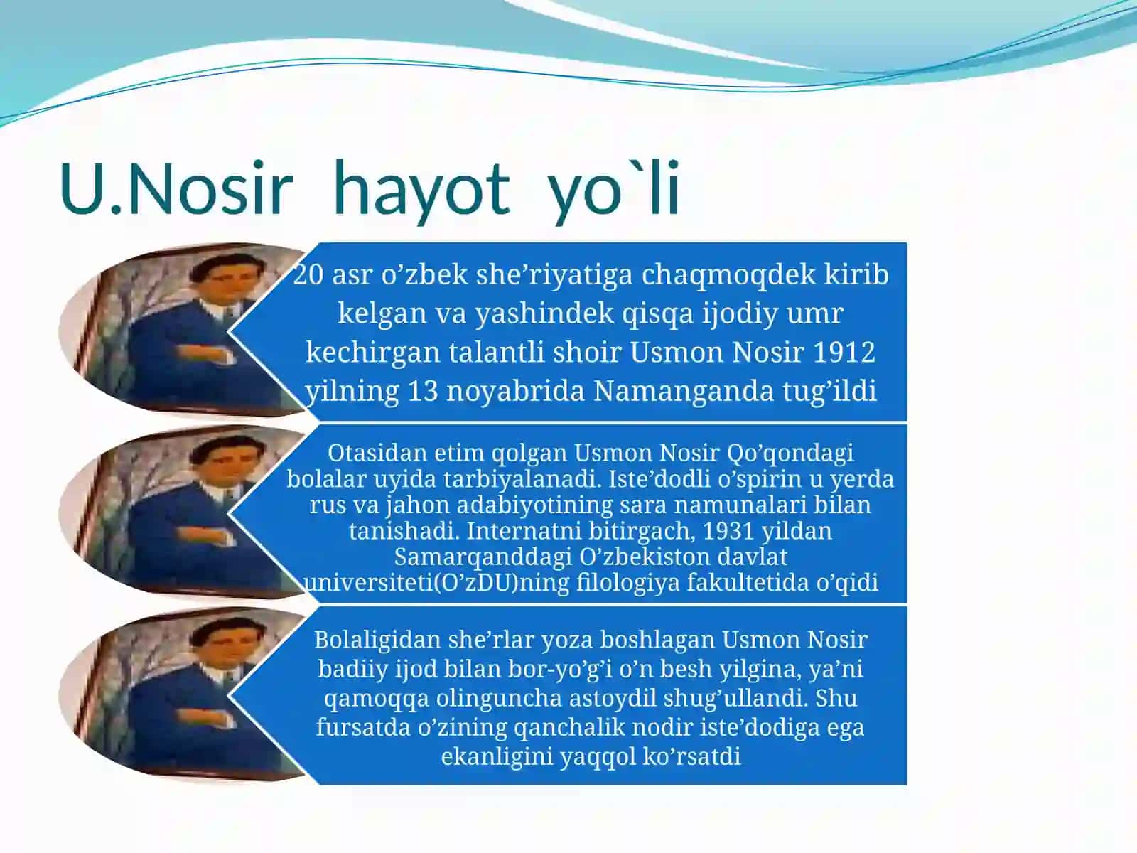 U.Nosir hayoti va ijodi 2