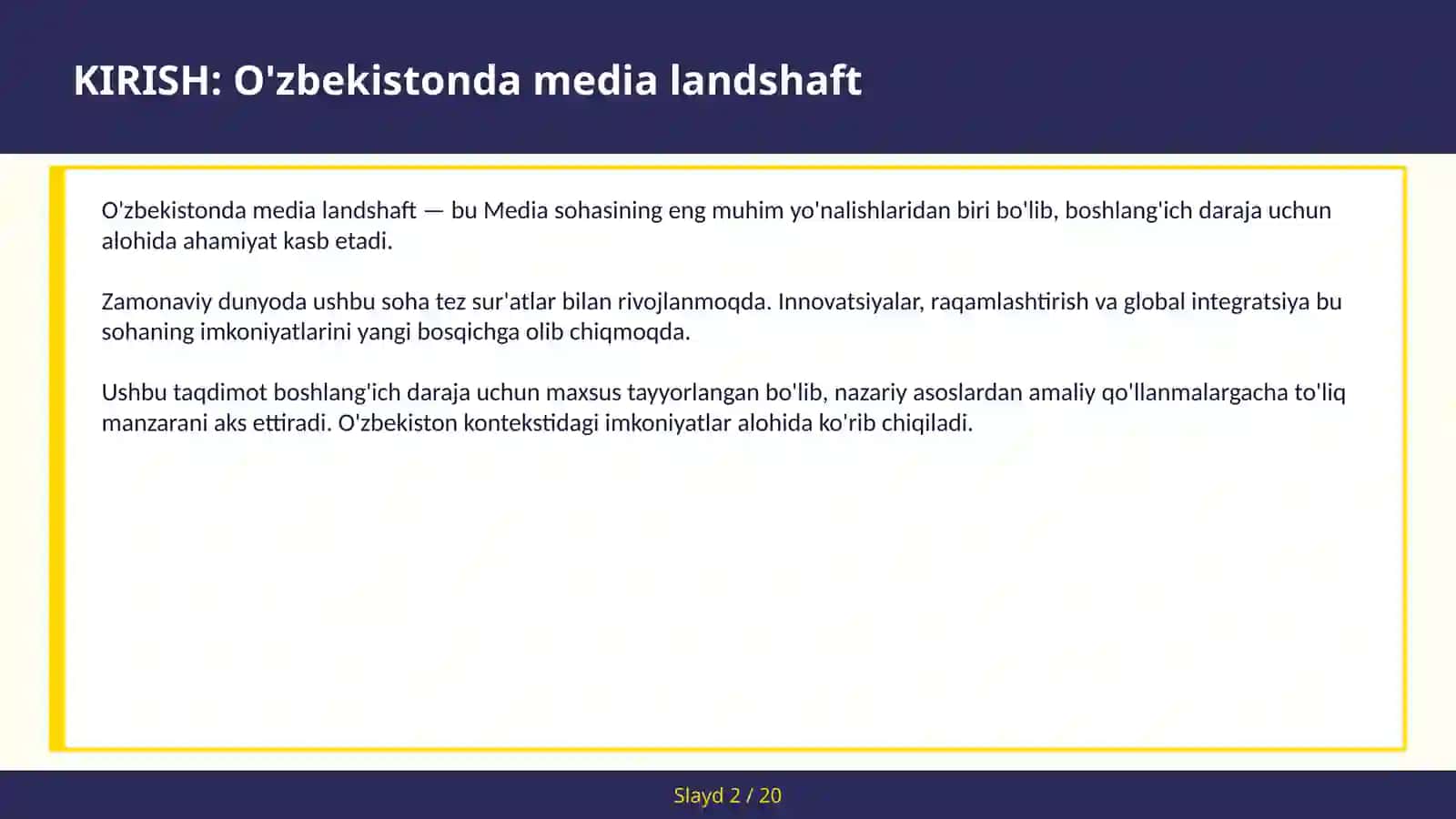 O'zbekistonda media landshaft 2