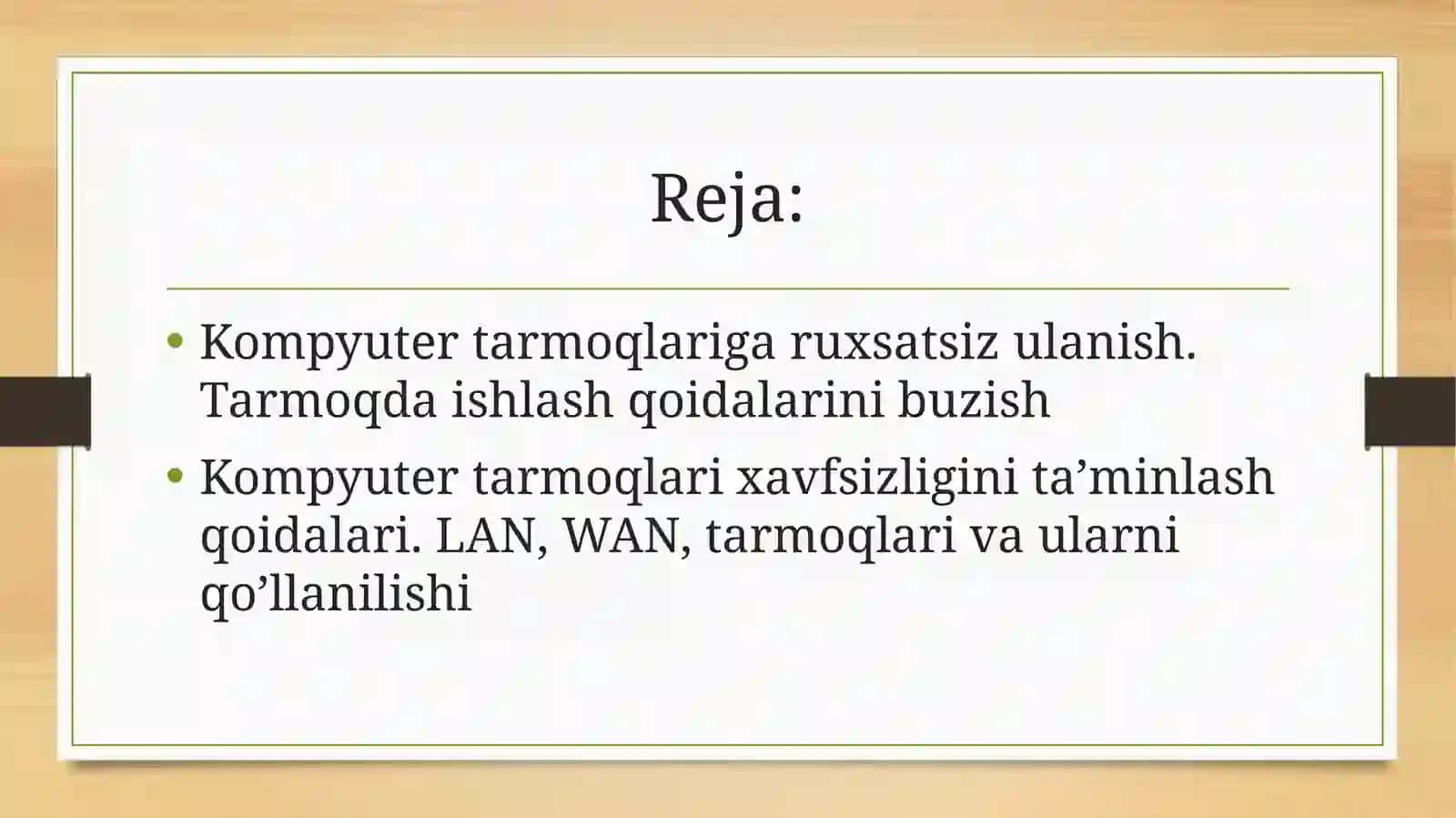 Kompyuter tarmoqlariga ruxsatsiz kirish va buzish 2
