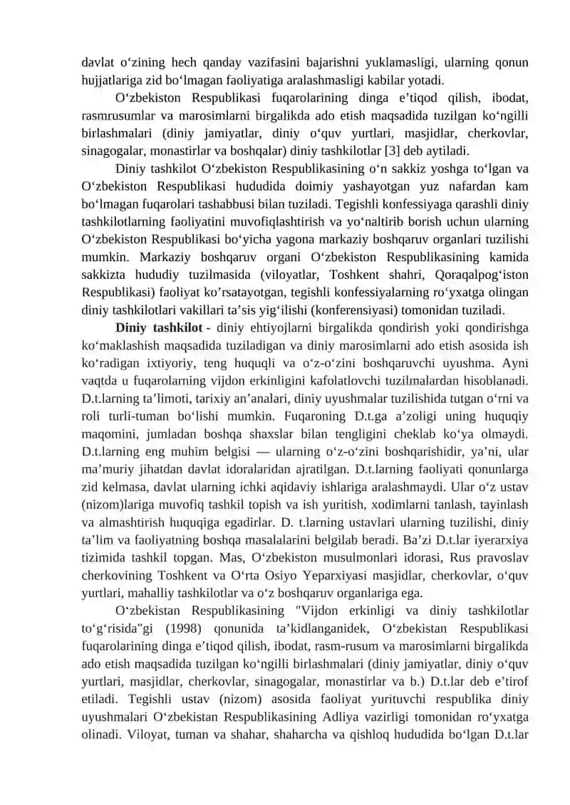 O‘zbekistonda faoliyat yurituvchi diniy tashkilotlar 2