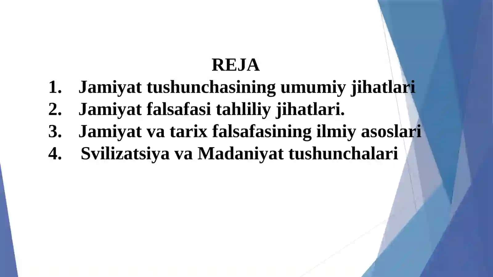 JAMIYATNING FALSAFIY TAHLILI. JAMIYAT FALSAFASI 2