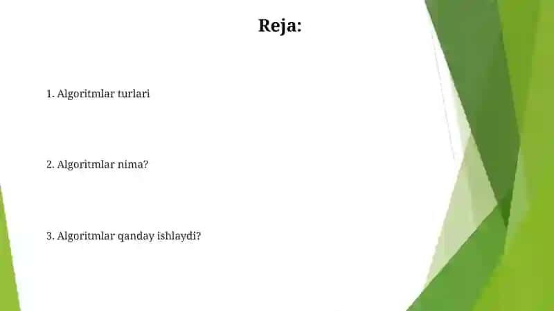 Algoritmlar haqida tushuncha 2