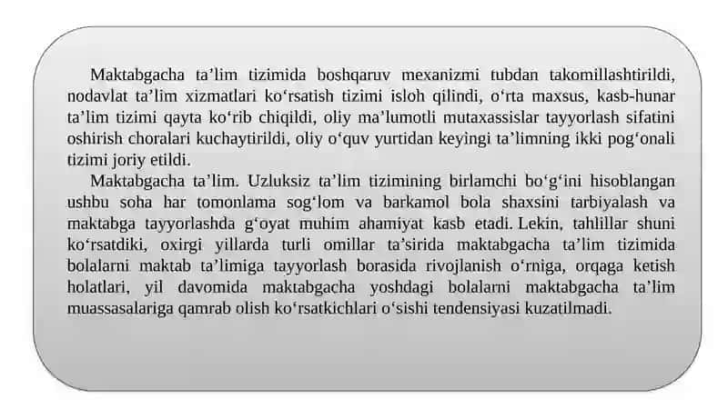 Maktabgacha ta`lim tashkiloti – maktabgacha yoshdagi bolalar ijtimoiy tarbiya maskani 2