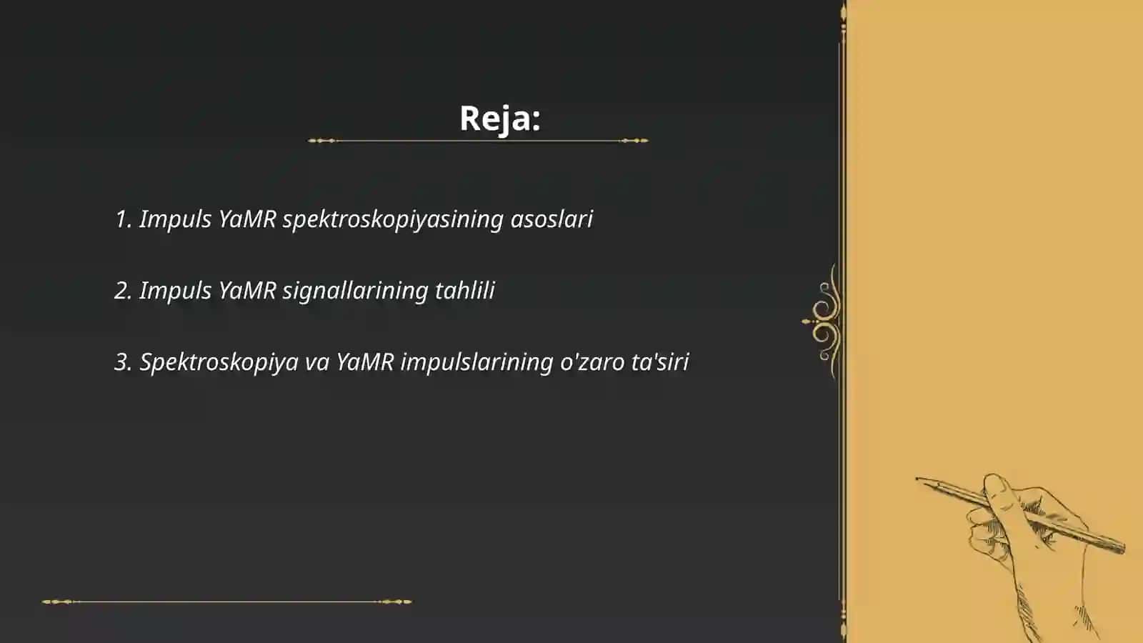 Impuls bilan qo‘zg‘atiladigan YaMR spektroskopiya 2