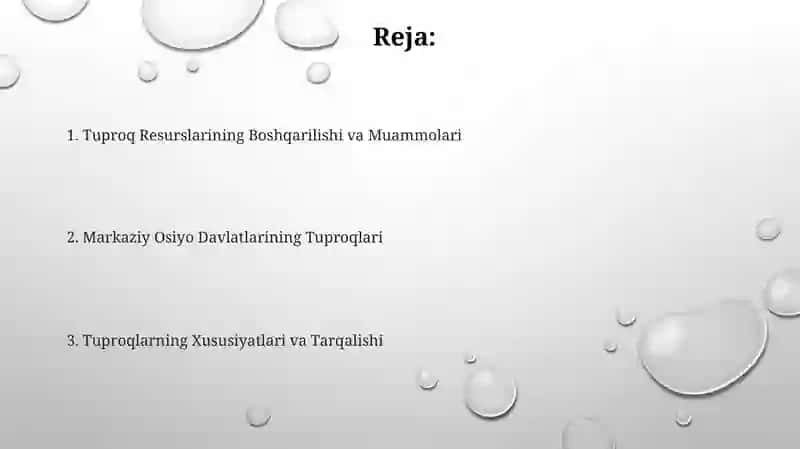 Tuproq Resurslarining Boshqarilishi va Muammolari 2