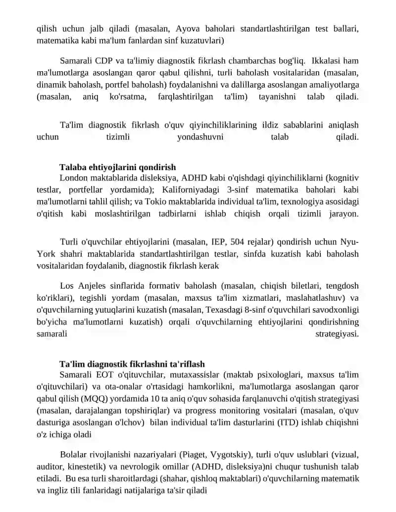 Diagnostik pedagogik fikrlash 2