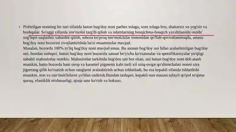 BIYOLOGIK FAOL BO’LGAN BUTUN DONI QO’LAB NONISHLAB CHQARISH 2