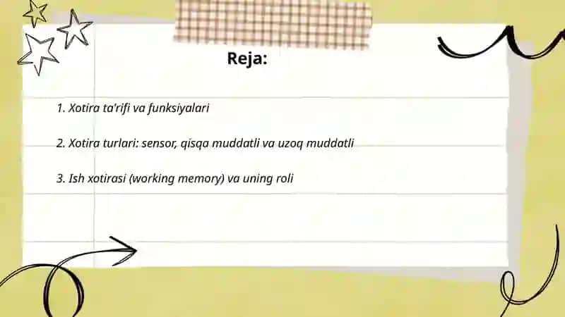 Xotira haqida umimiy tushuncha 2