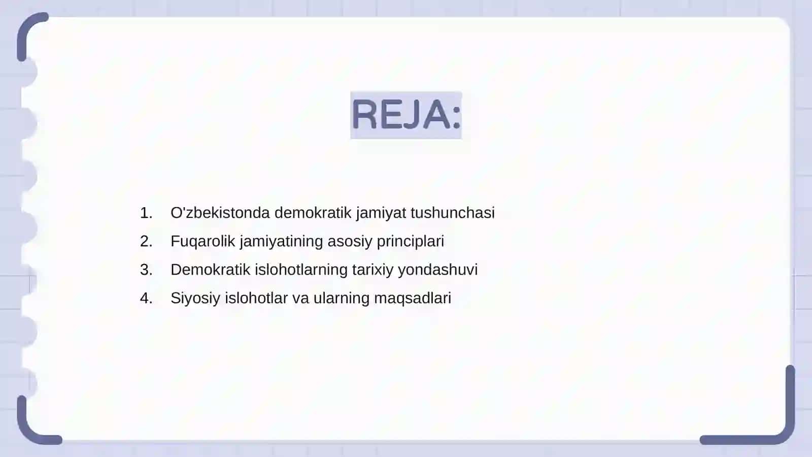 O'zbekistonda demokratik fuqarolik jamiyati asoslarining shakillanishi 2