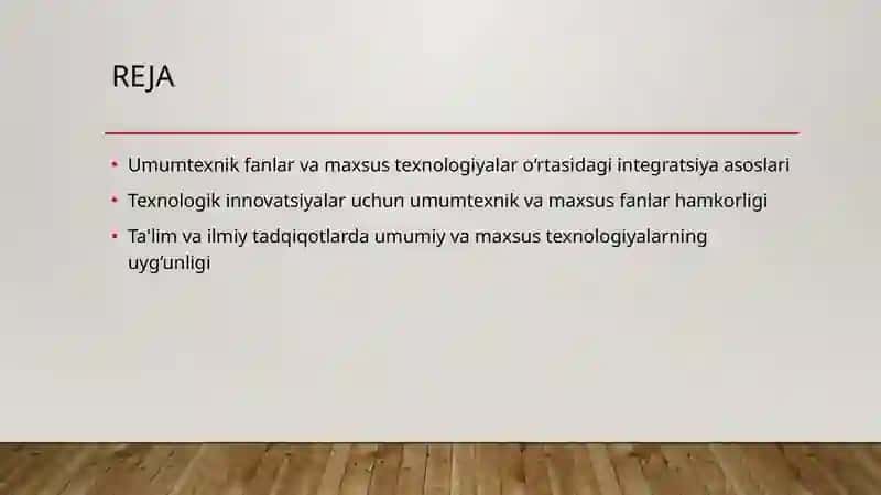 Umumtexnik fanlar va maxsus texnologiyalar o‘rtasidagi integratsiya asoslari 2