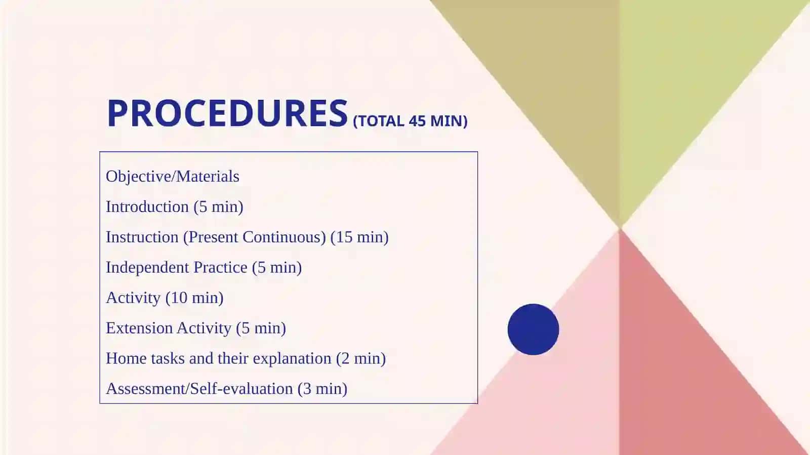 Lesson planon the theme: “present continuous” 2