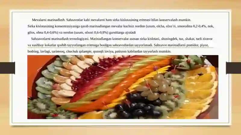 Meva va Sabzavotlarni Sirkalash Texnologiyasi 2