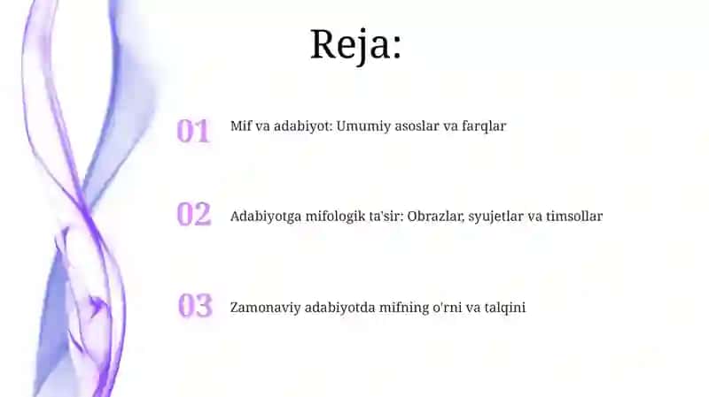 Mif va badiiy adabiyot munosabatlari 2